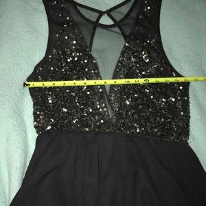 Little black dress sequin and mesh